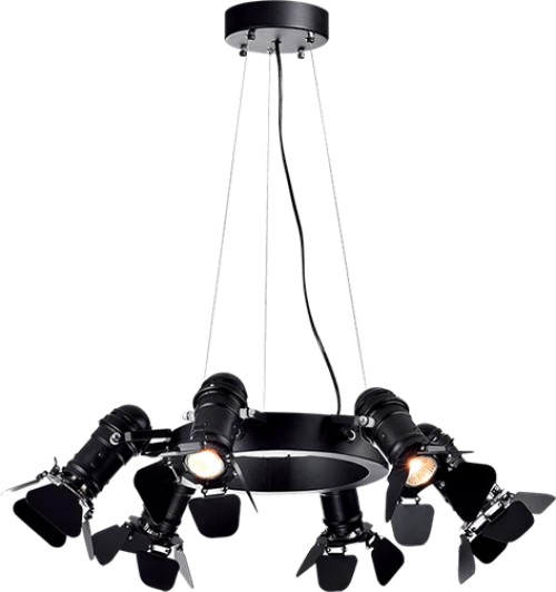 CINEMA CHANDELIER 6XE27 BLACK