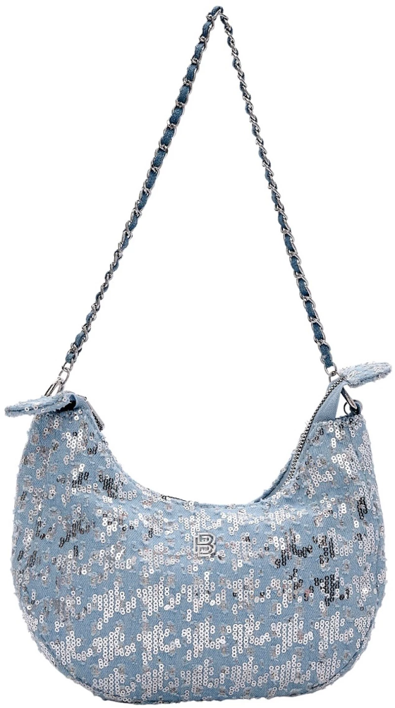 Τσάντα ώμου με παγιετες BS23202 - Γαλάζιο Bag to Bag