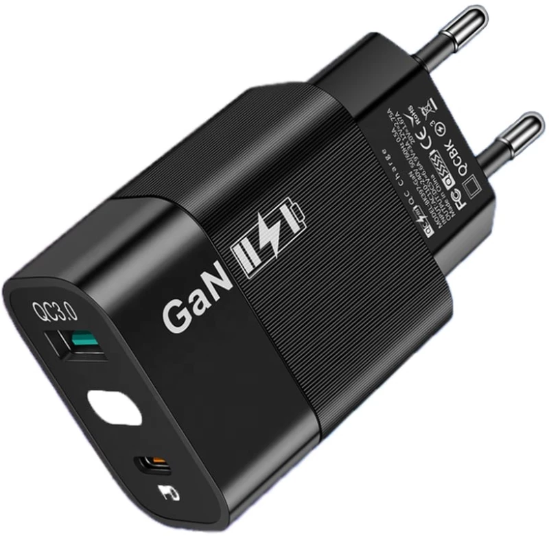 Techsuit® Φορτιστής Χωρίς Καλώδιο με Θύρα USB-A και USB-C 65W Quick Charge 3.0 Μαύρος (CHPD131) BULK