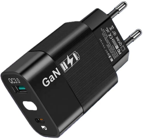 Techsuit® Φορτιστής Χωρίς Καλώδιο με Θύρα USB-A και USB-C 65W Quick Charge 3.0 Μαύρος (CHPD131) BULK