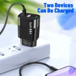 Techsuit® Φορτιστής Χωρίς Καλώδιο με Θύρα USB-A και USB-C 65W Quick Charge 3.0 Μαύρος (CHPD131) BULK