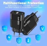 Techsuit® Φορτιστής Χωρίς Καλώδιο με Θύρα USB-A και USB-C 65W Quick Charge 3.0 Μαύρος (CHPD131) BULK