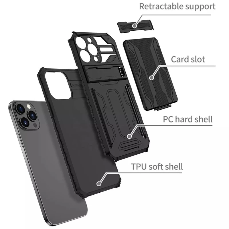 Tel Protect® Θήκη Compo Case iPhone 12 Pro Μαύρο