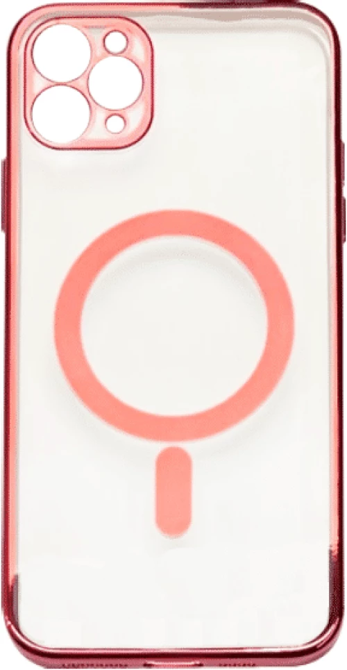 Tel Protect® Θήκη Διάφανη Magsafe Luxury iPhone 11 Pro Max με Κόκκινο Περίγραμμα