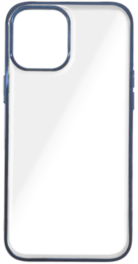 RockRose AQUA Διάφανη Θήκη Σιλικόνης iPhone 12 / 12 Pro με Περίγραμμα Χρώματος Μπλε Μεταλλικό