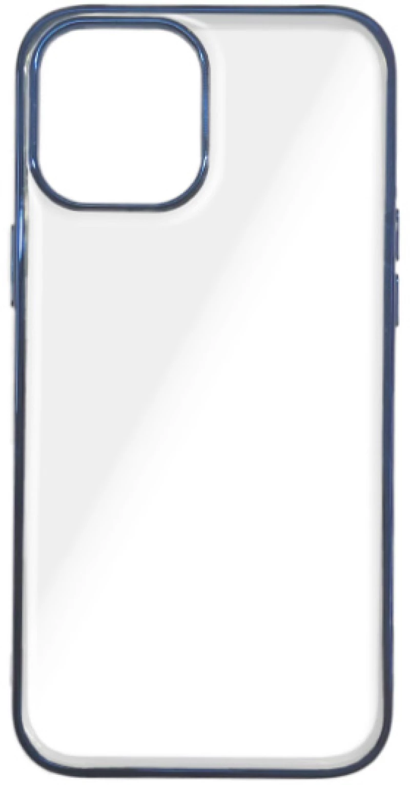 RockRose AQUA Διάφανη Θήκη Σιλικόνης iPhone 12 / 12 Pro με Περίγραμμα Χρώματος Μπλε Μεταλλικό