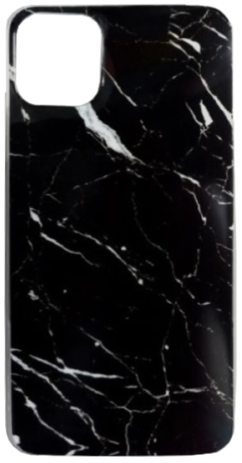 Θήκη Σιλικόνης Marble iPhone 11 Pro Max Χρώματος Μαύρο
