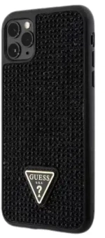 Guess® Rhinestones Triangle Metal Logo Collection iPhone 11 Pro Max - Μαύρο (GUHCN65HDGTPK)