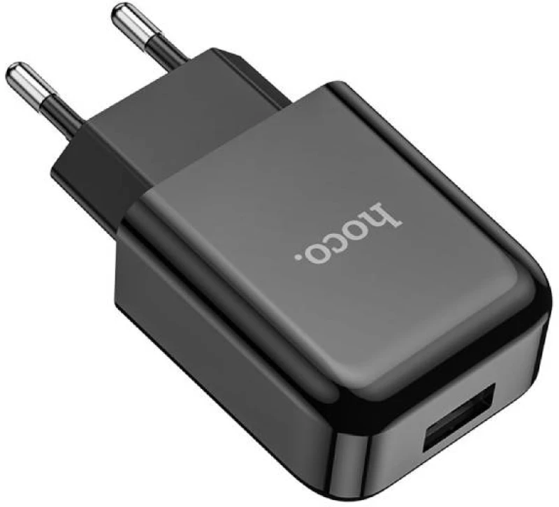Hoco® Φορτιστής με Θύρα USB-A και Καλώδιο micro USB 10.5W (N2 Vigour) Μαύρο