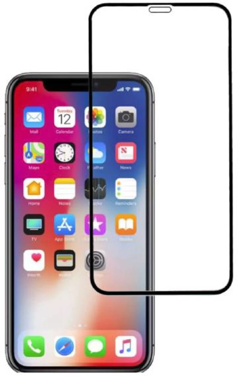 Nuon® Tempered Glass Full Glue/Cover 3D/9H iPhone XS Max / iPhone 11 Pro Max με Περίγραμμα Μαύρο