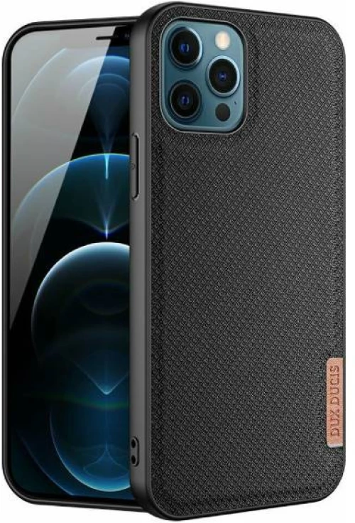 Dux Ducis® Σειρά Fino Θήκη Πλάτης Σιλικόνης / Ύφασμα iPhone 12 Pro Max Μαύρο