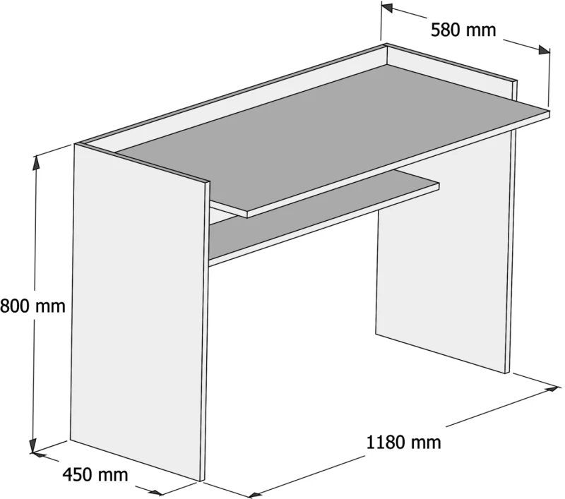 ΓΡΑΦΕΙΟ ΜΕΛΑΜΙΝΗΣ SONAMA ΛΕΥΚΟ 118x58x80Υεκ.FB99227.12