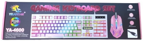 Yelandar YA-4600 Σετ πληκτρολόγιο & ποντίκι ενσύρματα RGB φωτισμός - Gaming keyboard set RGB light 68174
