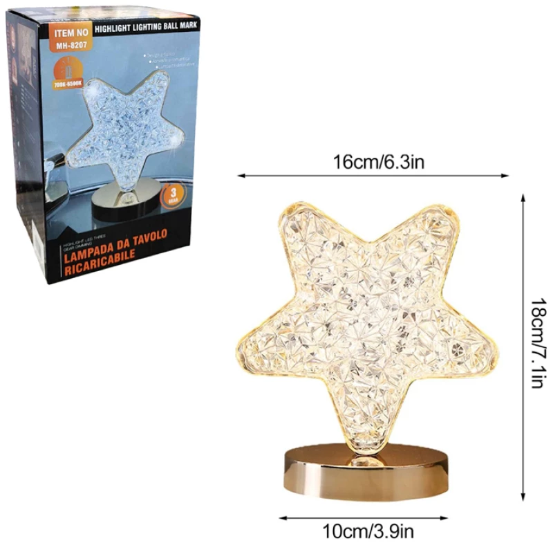 Επιτραπέζιο Φωτιστικό Αστέρι με USB 700K-6500K - USB Highlight three gear lamp Model:8207 002461