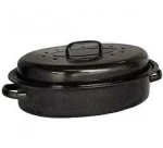 Sidirela Γάστρα Οβάλ Με Σχάρα Εμαγιέ Ø 36x26x11cm - Sidirela oval roaster E-2283
