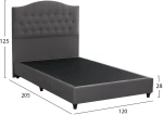 ΚΡΕΒΑΤΙ MALENA ΑΠΟ ΓΚΡΙ ΒΕΛΟΥΔΟ FB9647.10 ΓΙΑ ΣΤΡΩΜΑ 120x200 εκ.