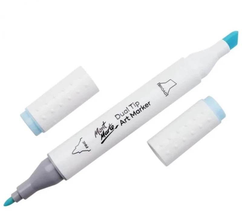 Μαρκαδόρος Διπλής Μύτης Mont Marte Art Marker B6 Ice Blue (143 Mint Blue) MGRD0030