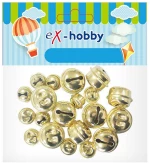 Κουδουνάκια Ασημί Ex-Hobby 9x12mm & 9x18mm 18τεμ. 402427