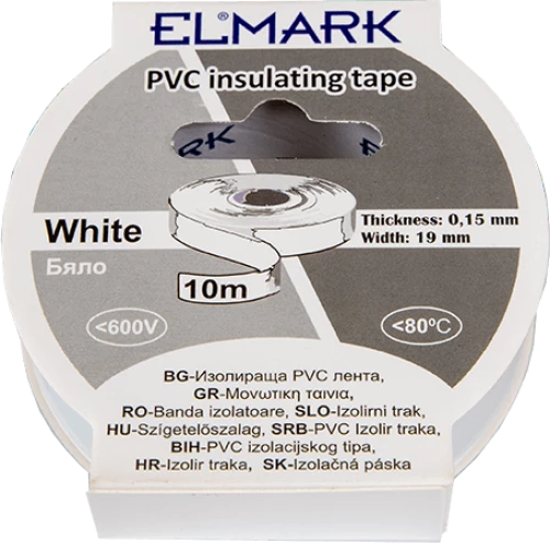 INSULATING TAPE 10mx19mm WHITE