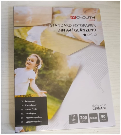 Φωτογραφικό Χαρτί Monolith για Inkjet Εκτυπωτές A4 Glossy 200gr/m² 50 Φύλλα 402002