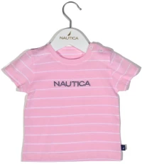 Nautica Des.12 T-Shirt  Jersey Organic Ροζ Ριγέ 80cm 9-12 μηνών
