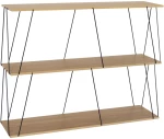 Βοηθητικό τραπέζι-ραφιέρα Tars pakoworld οακ-μαύρο 120x30x90εκ