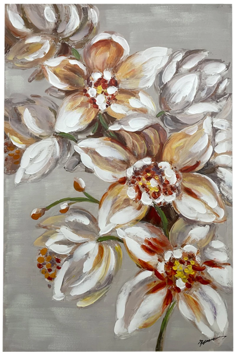 Πίνακας σε καμβά Flourish I Inart 80x3x120εκ