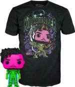 Funko Pop!  Tee (Adult): Marvel What If...? - Infinity Killmonger (Blacklight) (Special Edition) Bobble-Head Vinyl Figure  T-Shirt (M)