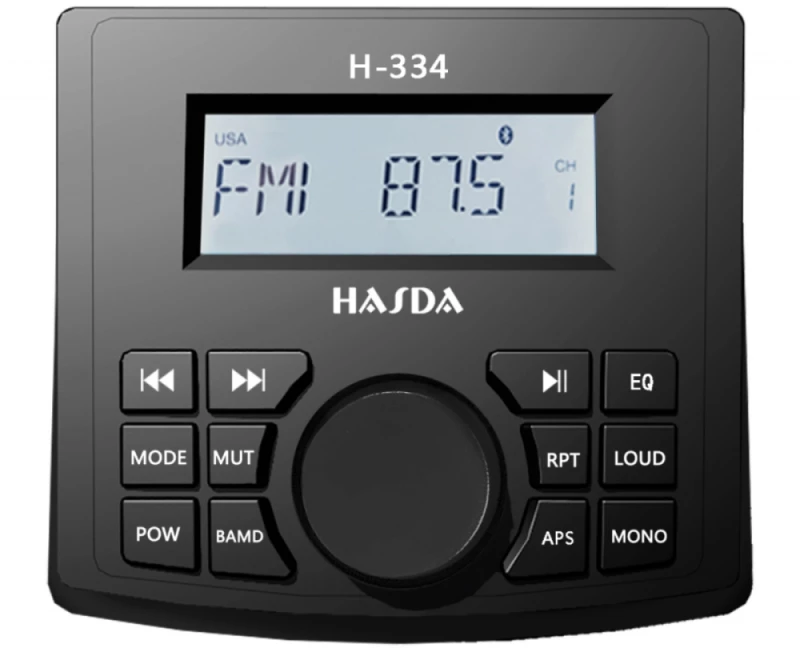 HASDA MP3 PLAYER H-334 4x50W ΜΕ ΡΑΔΙΟΦΩΝΟ/USB/BLUETOOTH (ΑΔΙΑΒΡΟΧΟ/ΣΤΡΟΓΓΥΛΟ/ΜΑΥΡΟ) H-334/HSD