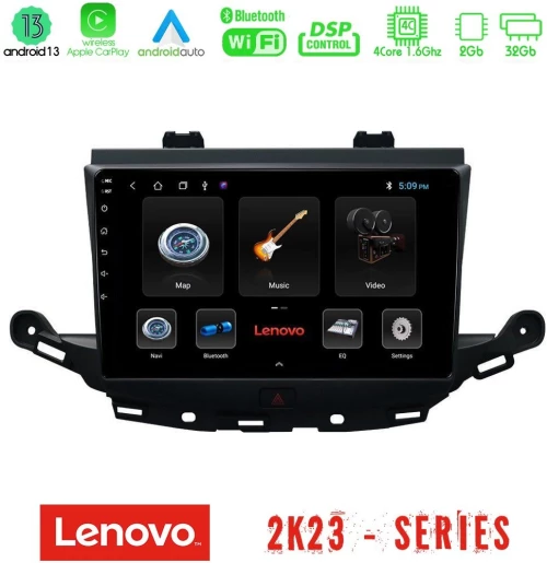Lenovo Car Pad Opel Astra K 2015-2019 4Core Android 13 2+32GB Navigation Multimedia Tablet 9" U-LEN-OP0113