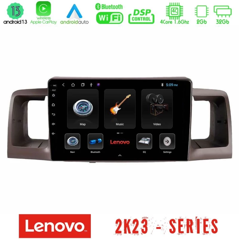 Lenovo Car Pad Toyota Corolla 2002-2006 4Core Android 13 2+32GB Navigation Multimedia Tablet 9" U-LEN-TY0254