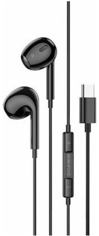 Borofone BM85 Max Earbuds Handsfree με Βύσμα USB-C Μαύρο