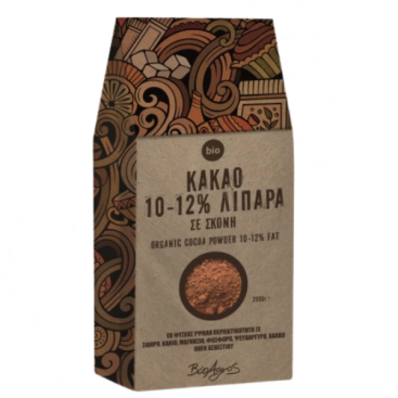 Κακάο σε σκόνη 10-12% λιπαρά, 200γρ., Βιοαγρός  10706