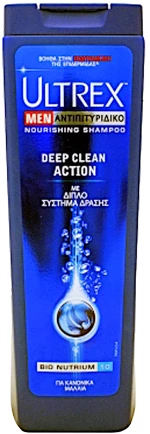 Σαμπουάν ULTREX MEN DEEP CLEAN ACTION Αντιπιτυριδικό Κανονικά Μαλλιά 360ml