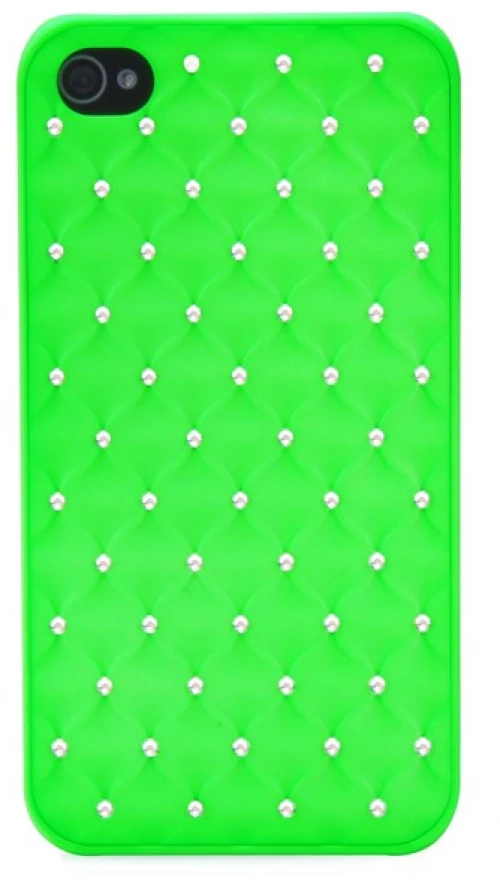 Back Cover Strass για iPhone 4/4s IK120 IK120 OEM_ΣΚΟΥΡΟ ΠΡΑΣΙΝΟ