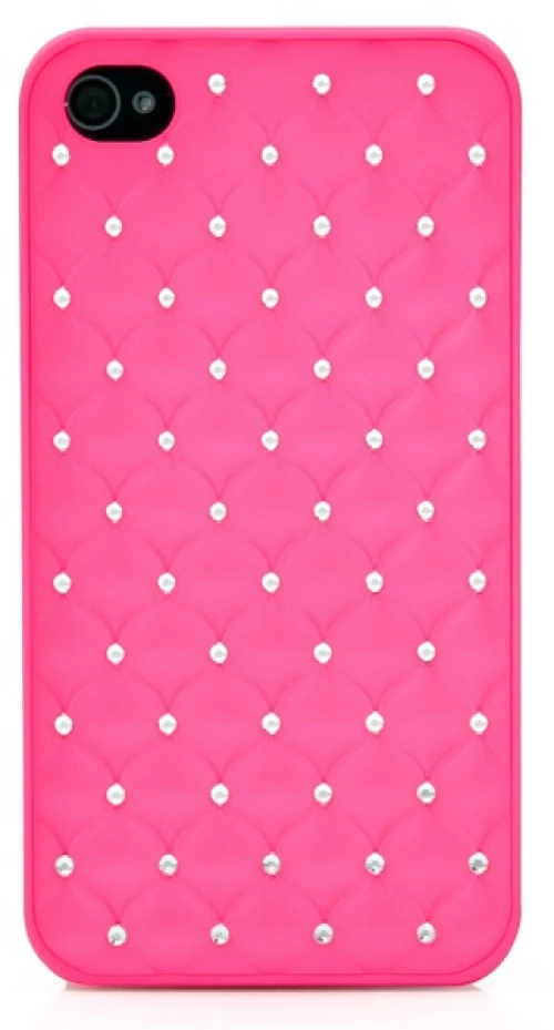 BACK COVER ΓΙΑ IPHONE 4/4S MΕ ΣΤΡΑΣΣ ΙΚ117 IK117 OEM_ΡΟΖ