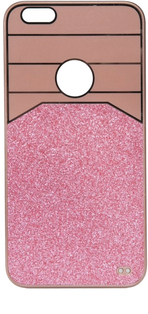 Θήκη Πλαστική Ροζ-Χρυσό με glitter για iPhone 6 Plus IK712 OEM