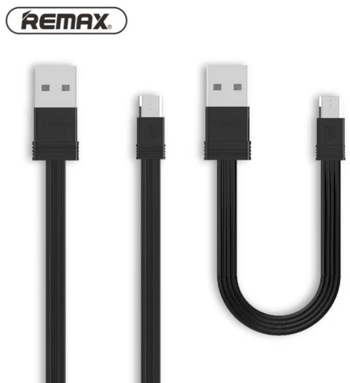 Remax Flat USB 2.0 to micro USB Cable Μαύρο 1m (RC-062m)