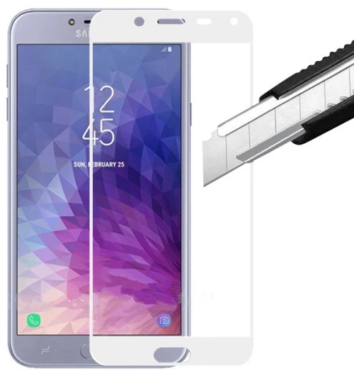 OEM TEMPERED GLASS SAMSUNG GALAXY J4 2018 FULL COVER 5D WHITE FULL GLUE  GL316