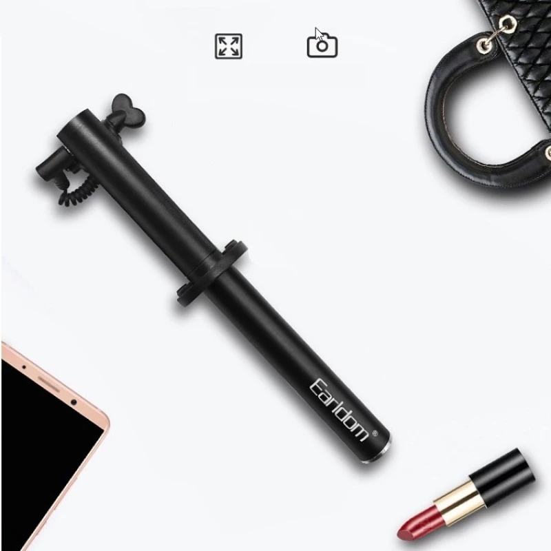 Selfie Stick MONOPOD EARLDOM WITH JACK CABLE  71CM BLACK ET-ZP12