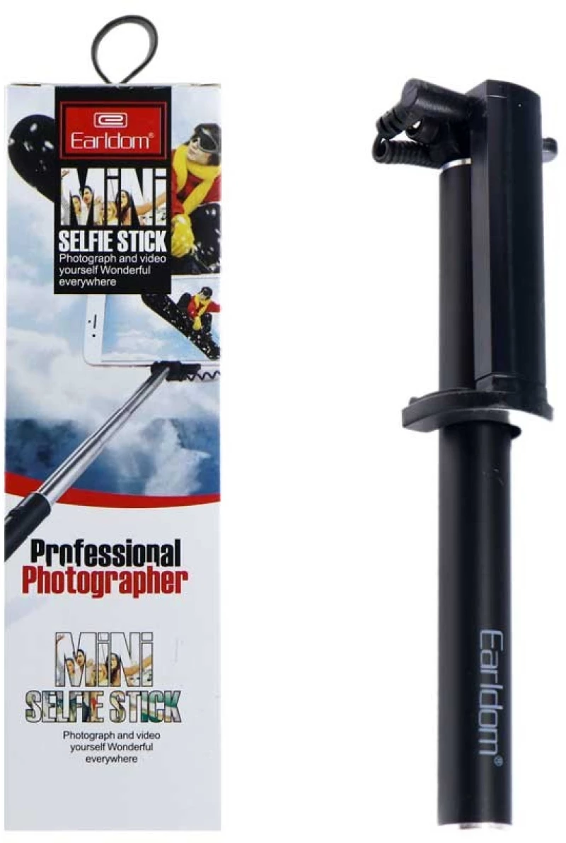 Selfie Stick MONOPOD EARLDOM WITH JACK CABLE  71CM BLACK ET-ZP12