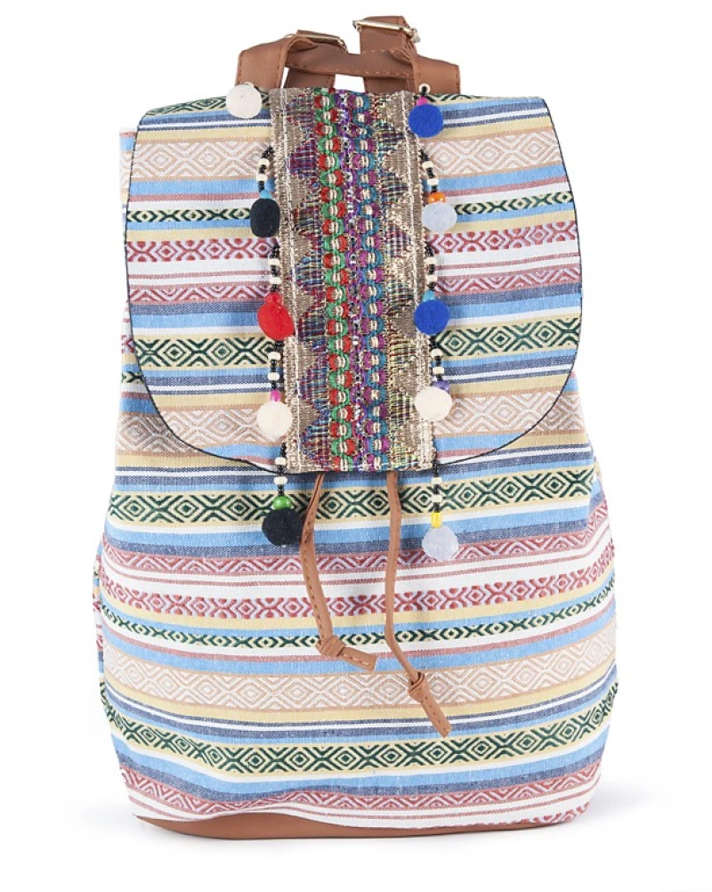 V-STORE BOHO ΤΣΑΝΤΑ ΣΑΚΙΔΙΟ ΠΛΑΤΗΣ ΠΟΥΓΚΙ ΜΕ ΠΟΝ ΠΟΝ 188803_ΚΙΤΡΙΝΟ