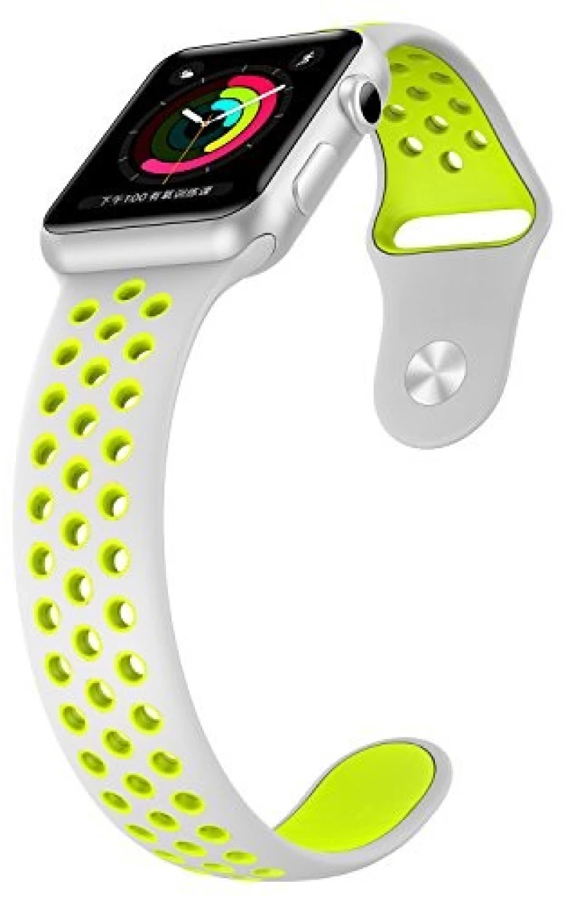 OEM Silicone Band for Apple Watch 42-44-45mm (Grey/Yellow) 111.0214