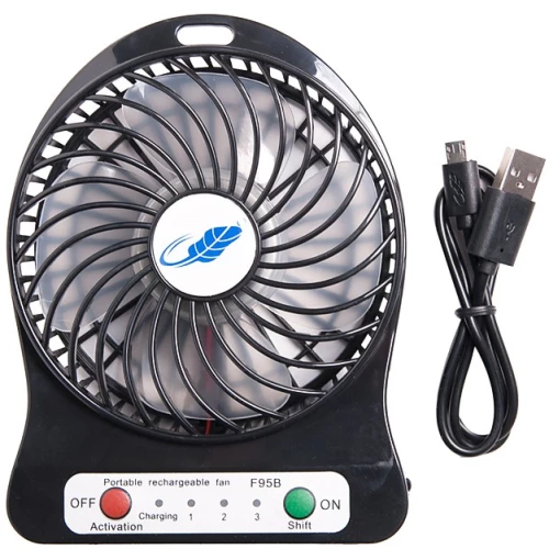 USB Fan with Rechargeable Battery BLACK 111.0138