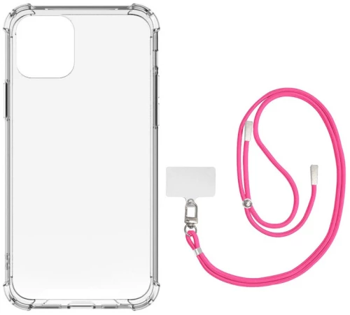 IPHONE 11 PRO ΘΗΚΗ ΣΙΛΙΚΟΝΗΣ TPU ΔΙΑΦΑΝΗ ΜΕ ΦΟΥΞΙΑ NECKCORD 100.0372/100.0902