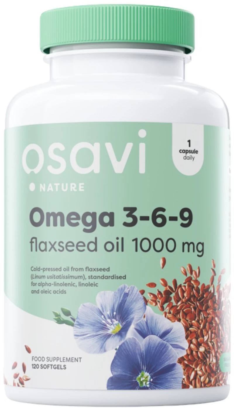 Osavi Omega 3-6-9 Flaxseed Oil 1000 mg [120 Softgels]
