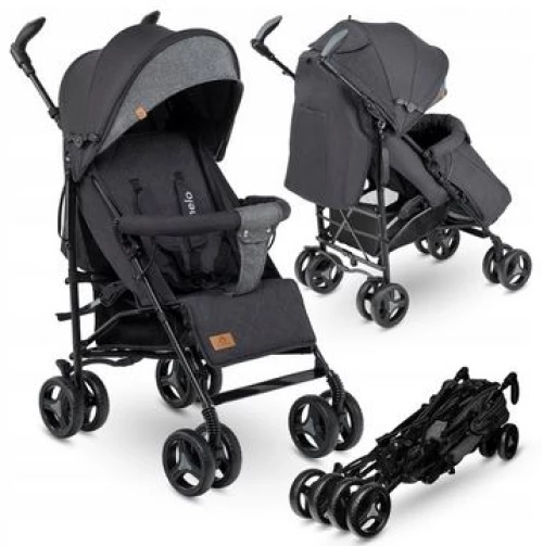 Lionelo Irma Βρεφικό Καρότσι Μπαστούνι Black Dark gray 5902581655677