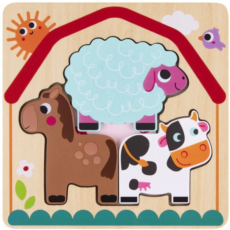 Eli Neli Montessori Farm Multilayer Puzzle Παζλ Πολλαπλών Στρώσεων