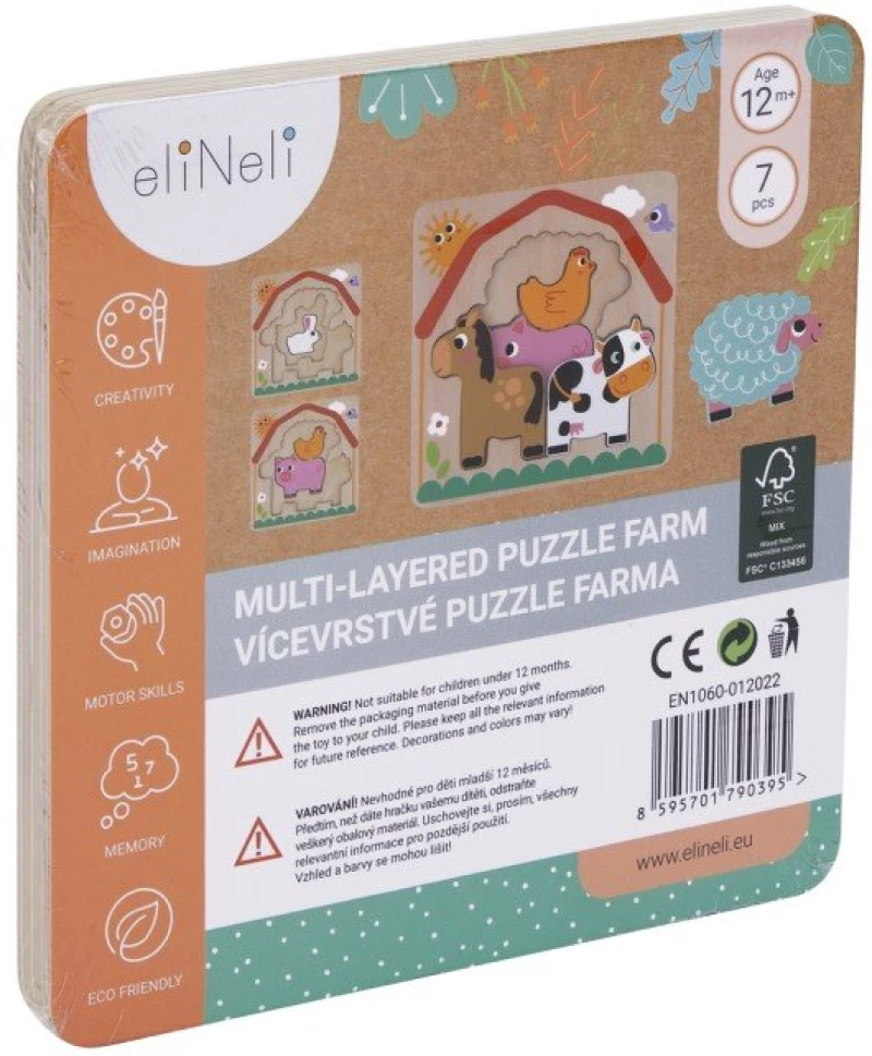 Eli Neli Montessori Farm Multilayer Puzzle Παζλ Πολλαπλών Στρώσεων