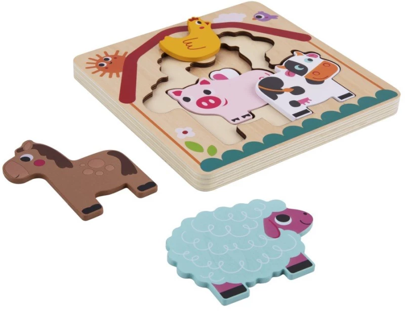 Eli Neli Montessori Farm Multilayer Puzzle Παζλ Πολλαπλών Στρώσεων